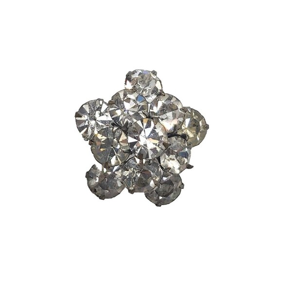 Vintage Round Sparkling Brooch Collar Pin Hat Accent Dazzling Mini 1" - Picture 2 of 16